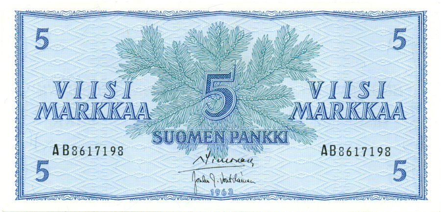 5 Markkaa 1963 AB8617198 kl.8